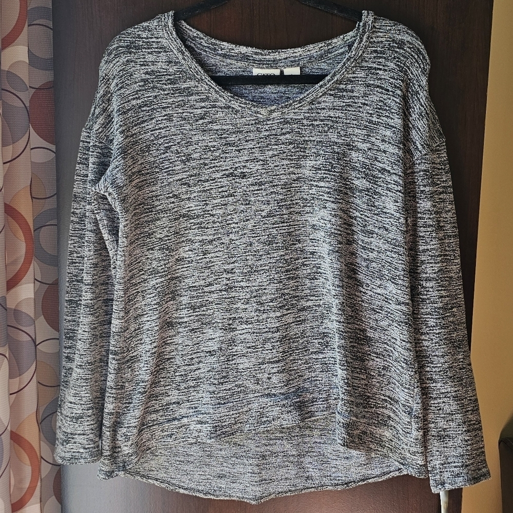 Cato Black and Grey Long Sleeve Top